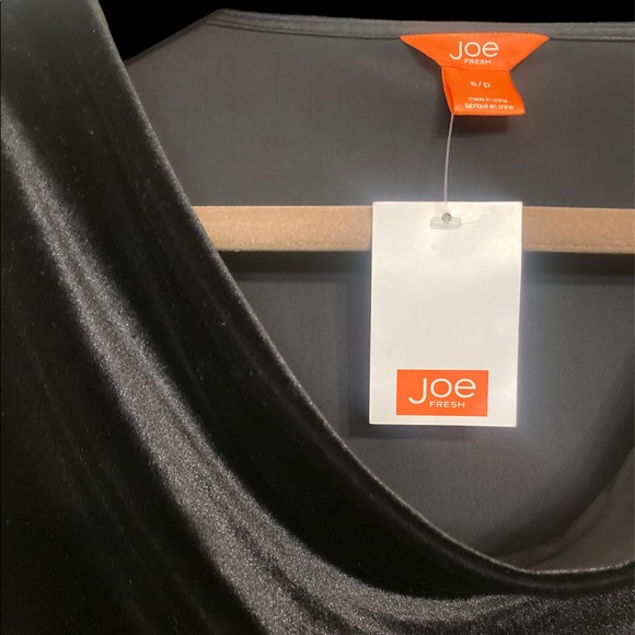 SM•JOE FRESH•NWT•BLACK CRUSHED VELVET LONG SLEEVE BLOUSE W COWL NECK• - Picture 3 of 5